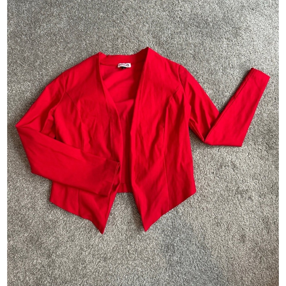 Madrag Red Blazer Suit Business Jacket Dressy Top Long Sleeve Medium
